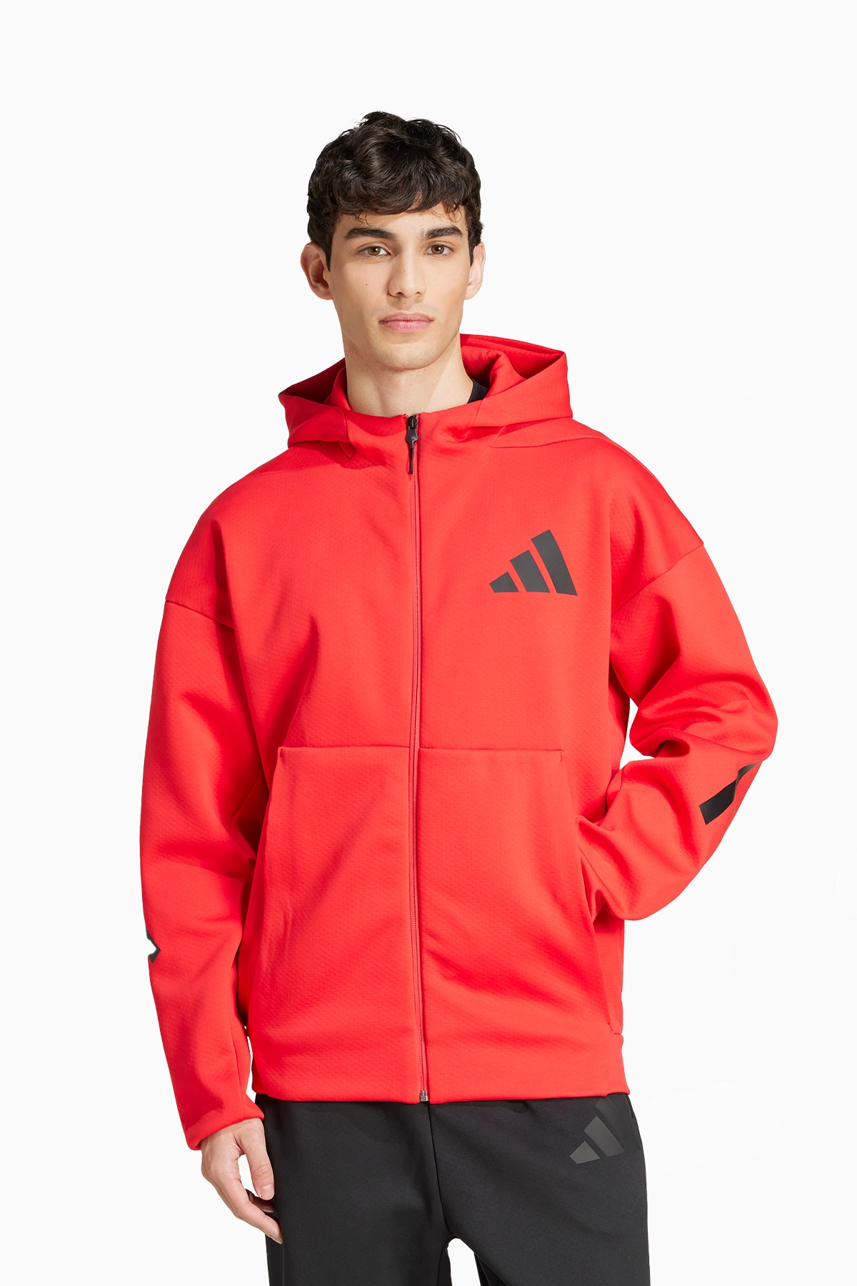 Bluza z kapturem adidas Z.N.E. Full-Zip - Czerwony