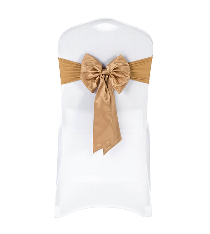 Kokarda elastyczna na krzesła kolor złoty
