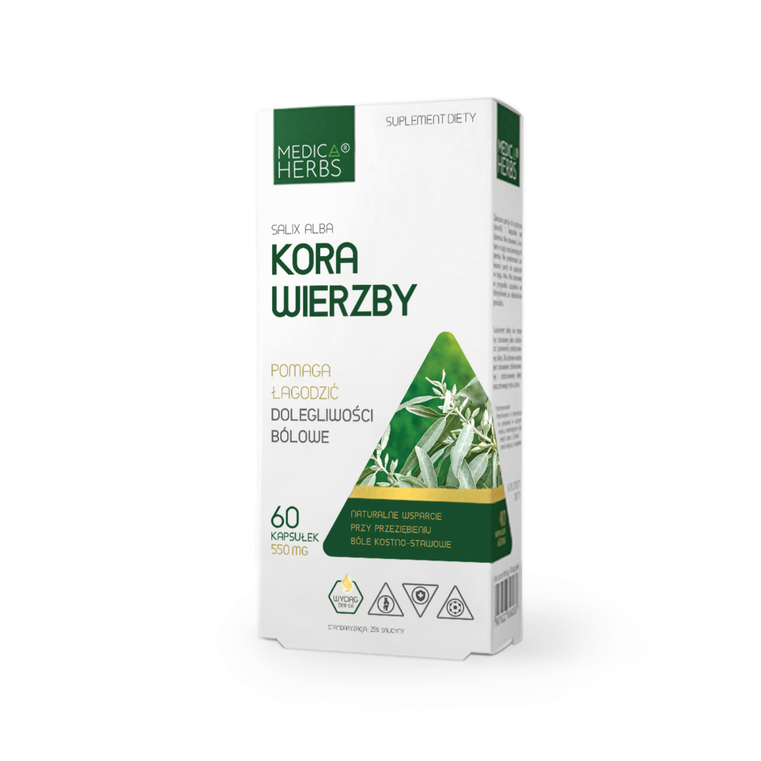Medica herbs kora wierzby 550 mg, 60 kapsułek
