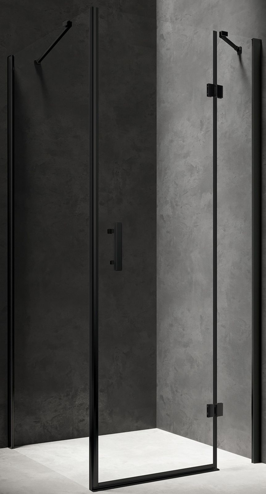 Omnires Manhattan kabina prysznicowa 80x80 cm prostokątna czarny mat/szkło przezroczyste MH8080BLTR