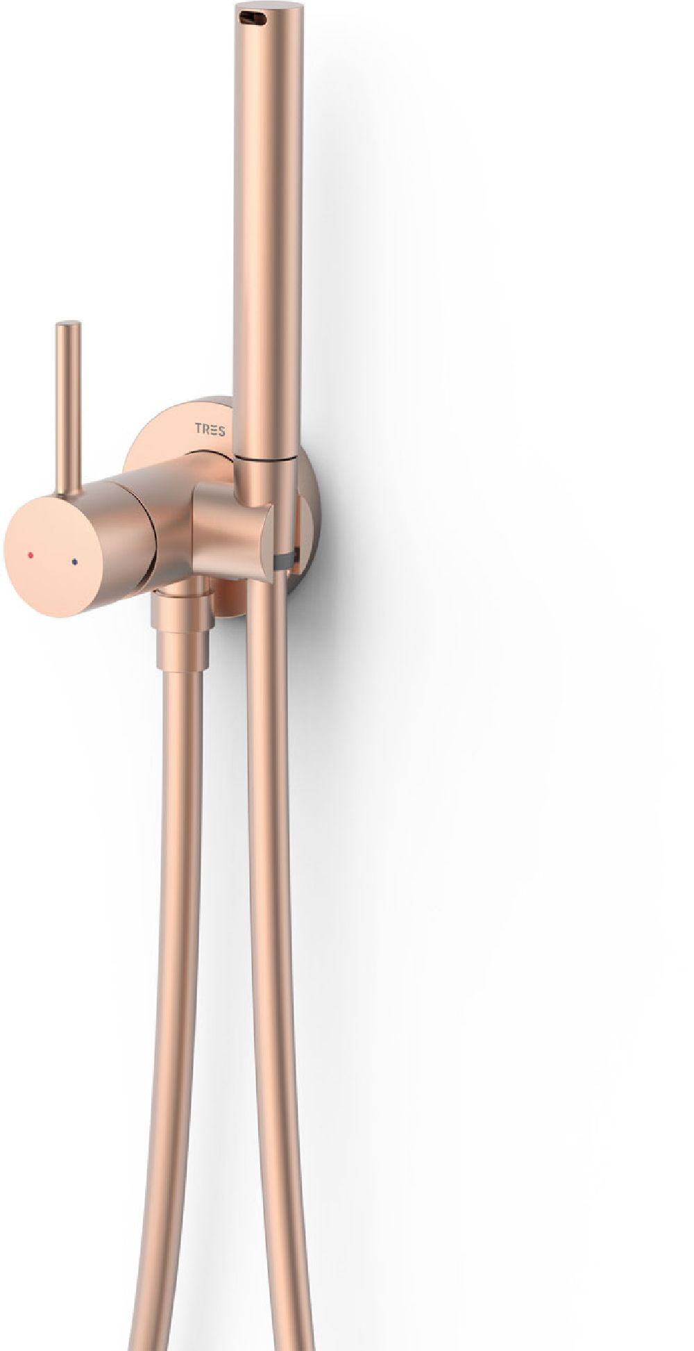 Tres Study Exclusive bateria bidetowa podtynkowa matowe różowe złoto 134123OPM