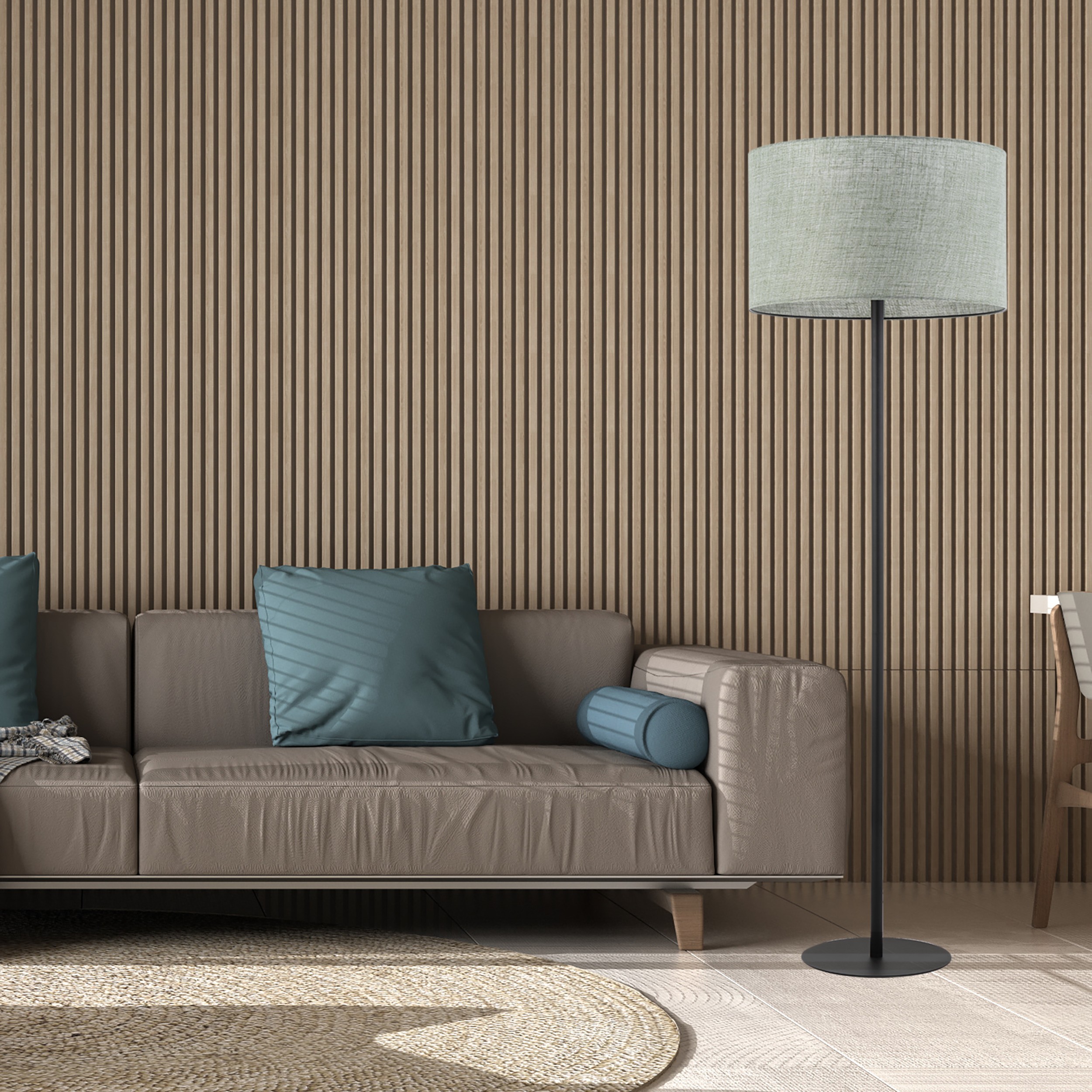 TK Lighting Earth lampa stojąca 1x15W zielony/czarny 5476