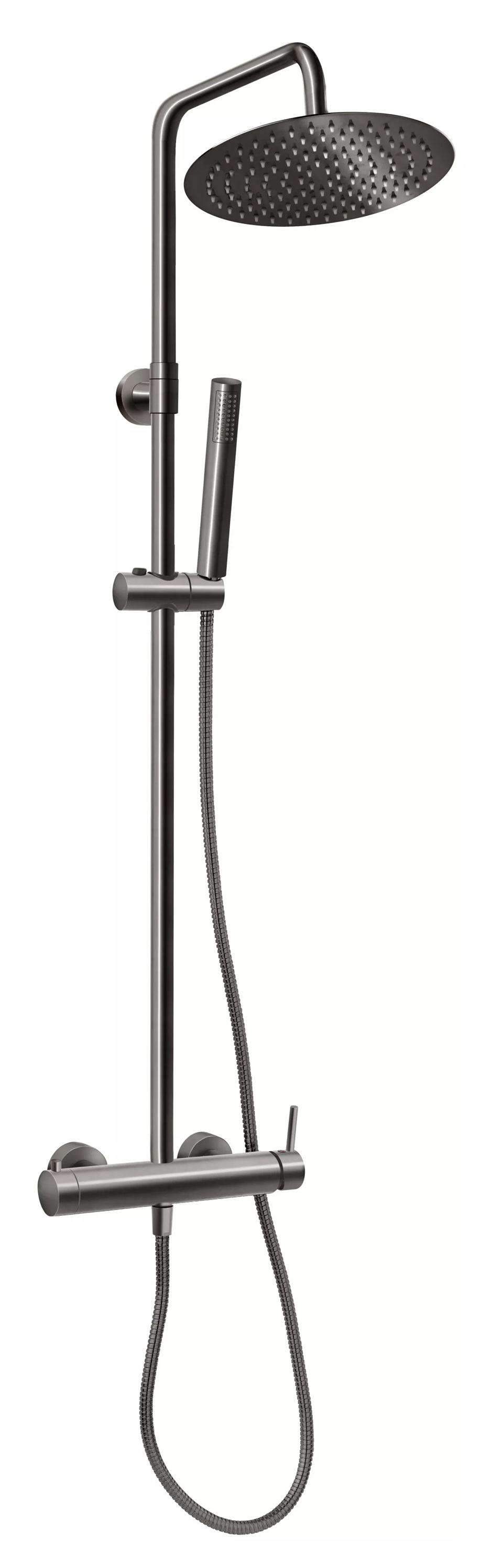 Ferro Ciriculus zestaw prysznicowy ścienny z deszczownicą gun metal NP85-BCK7UGM - Wysyłka w 24h