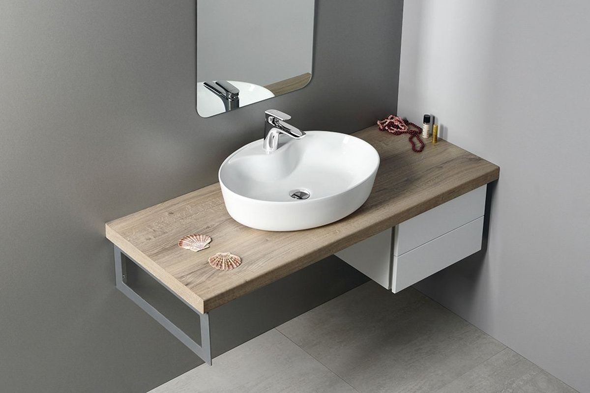 Sapho Mariana umywalka 58x41,5 cm nablatowa owalna biała AR483