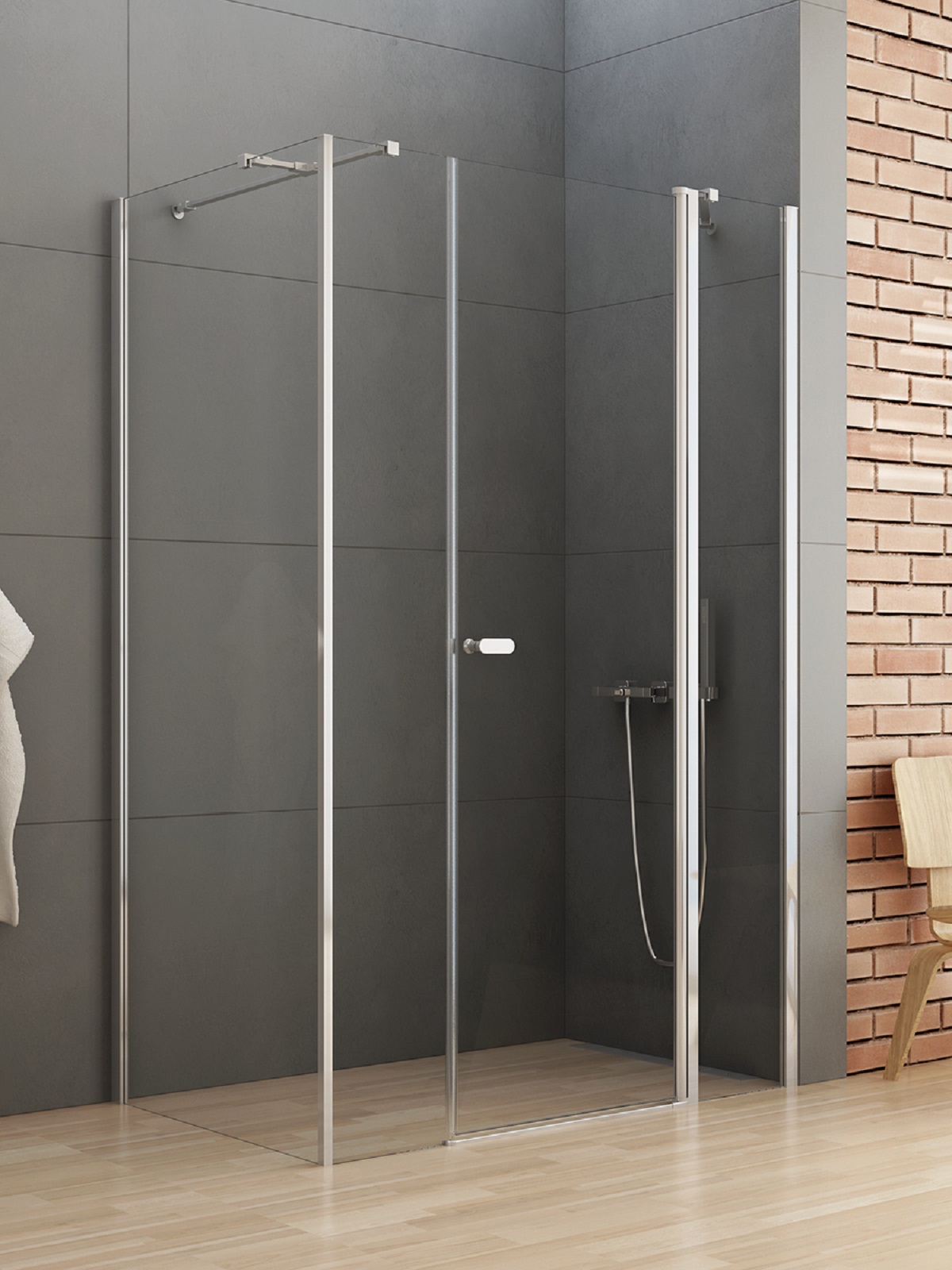 New Trendy New Soleo kabina prysznicowa 110x80 cm prostokątna chrom połysk/szkło przezroczyste K-0370