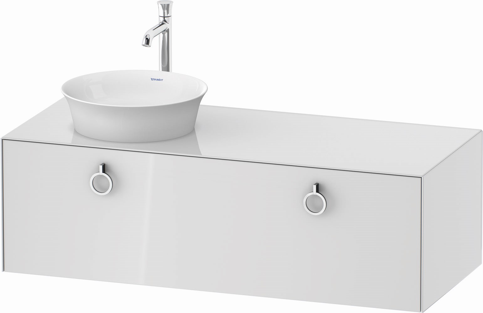 Duravit White Tulip szafka 130 cm podumywalkowa wisząca lewa biały wysoki połysk WT4982L8585