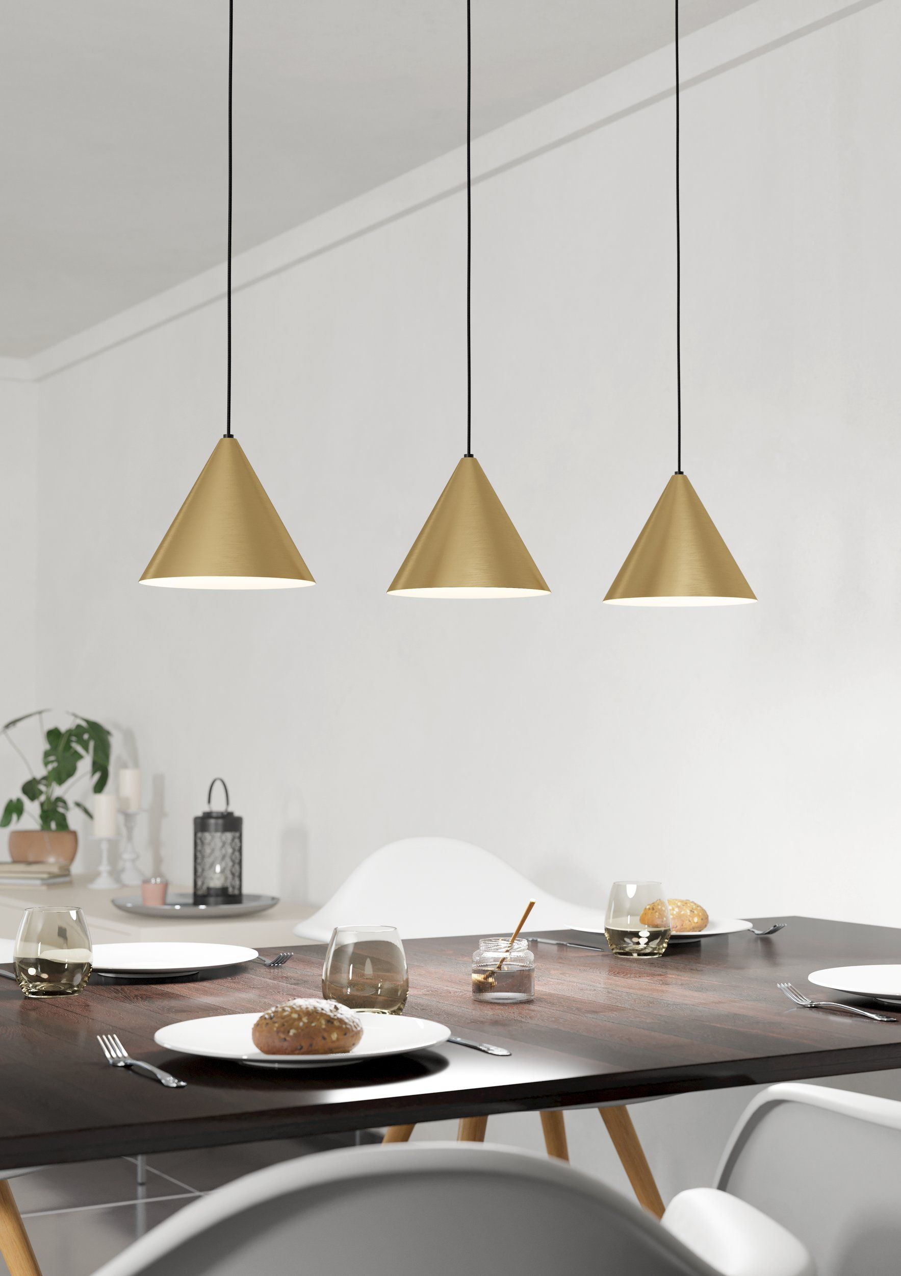 Eglo Narices lampa wisząca 3x40 W czarna-złota 99592