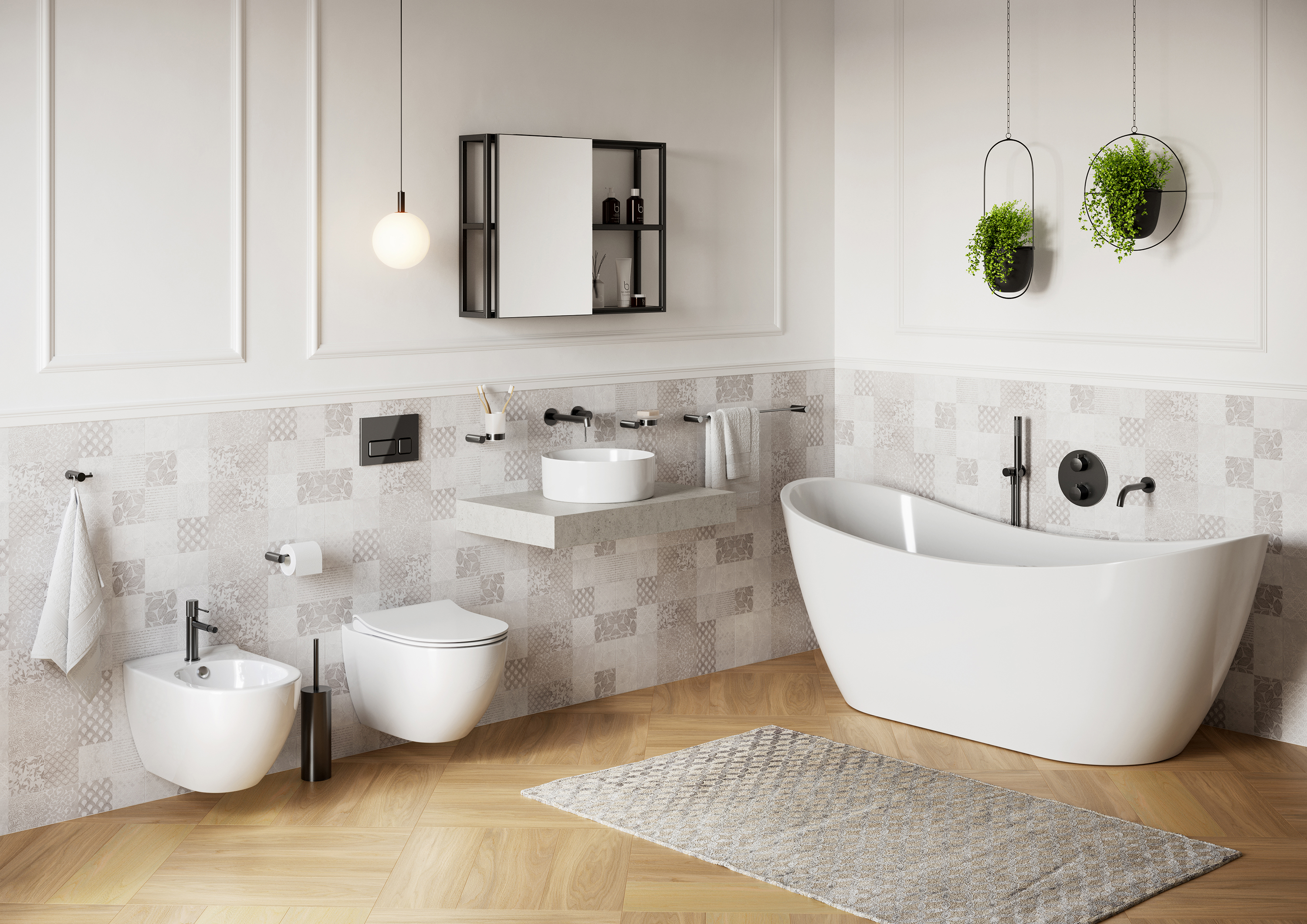 Cersanit Zen szczotka toaletowa ścienny czarna-gun metal S951-900 - Wysyłka w 24h