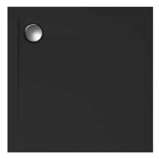 Polimat Geos brodzik 100x100 cm kwadratowy czarny 00395