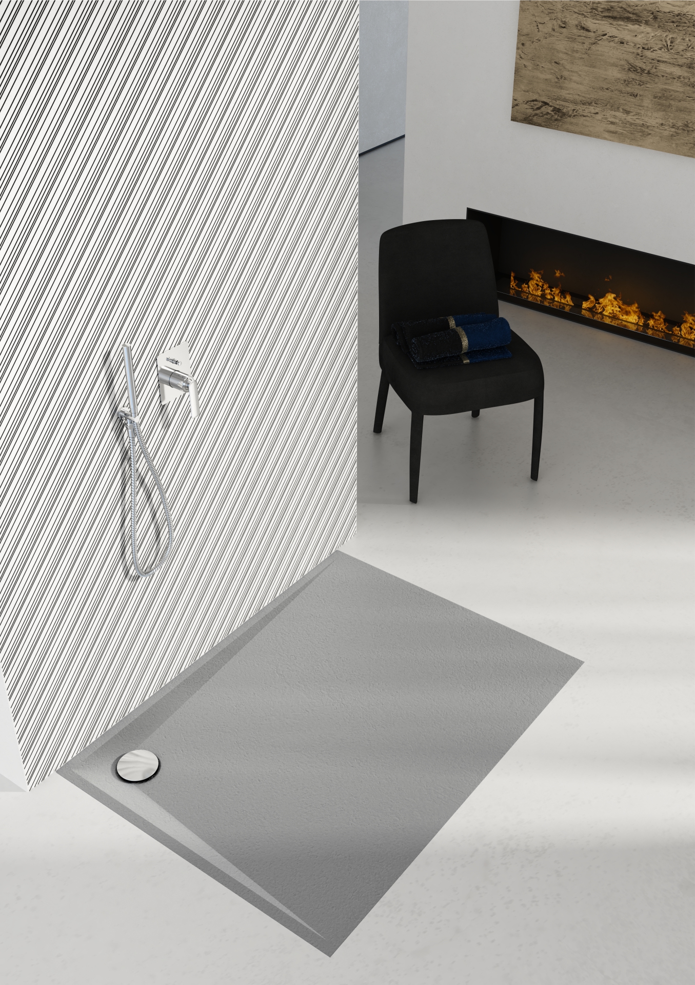 Schedline Libra Cement Stone brodzik prostokątny 90x70 cm cement 3SP.L1P-7090/CT/ST