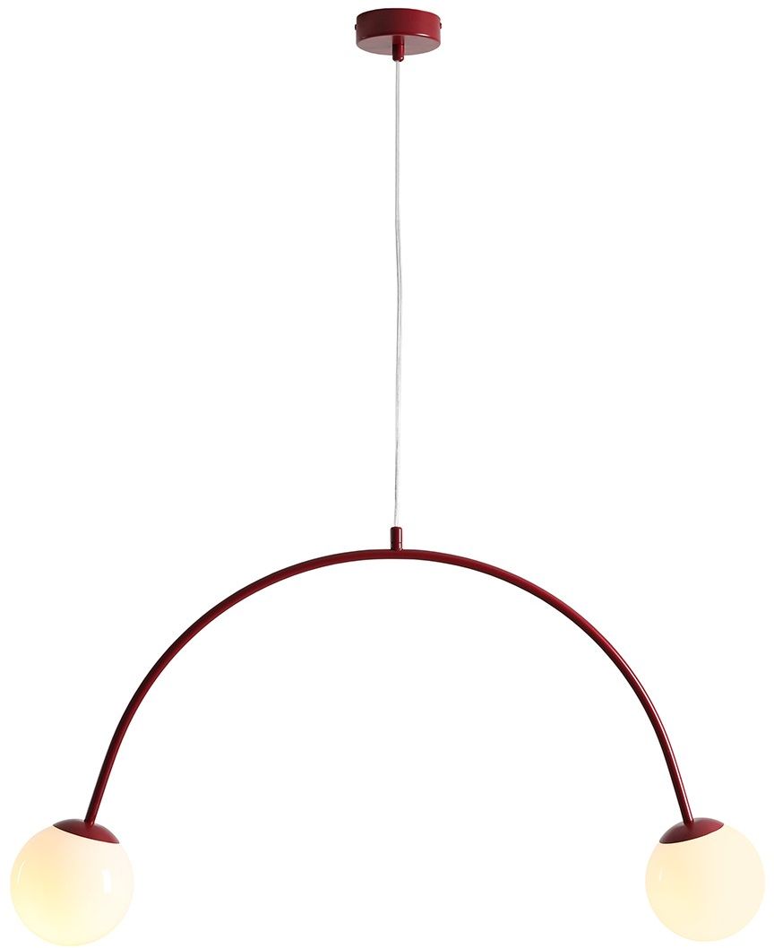 Aldex Una lampa wisząca 2x10 W czerwona 1116H15
