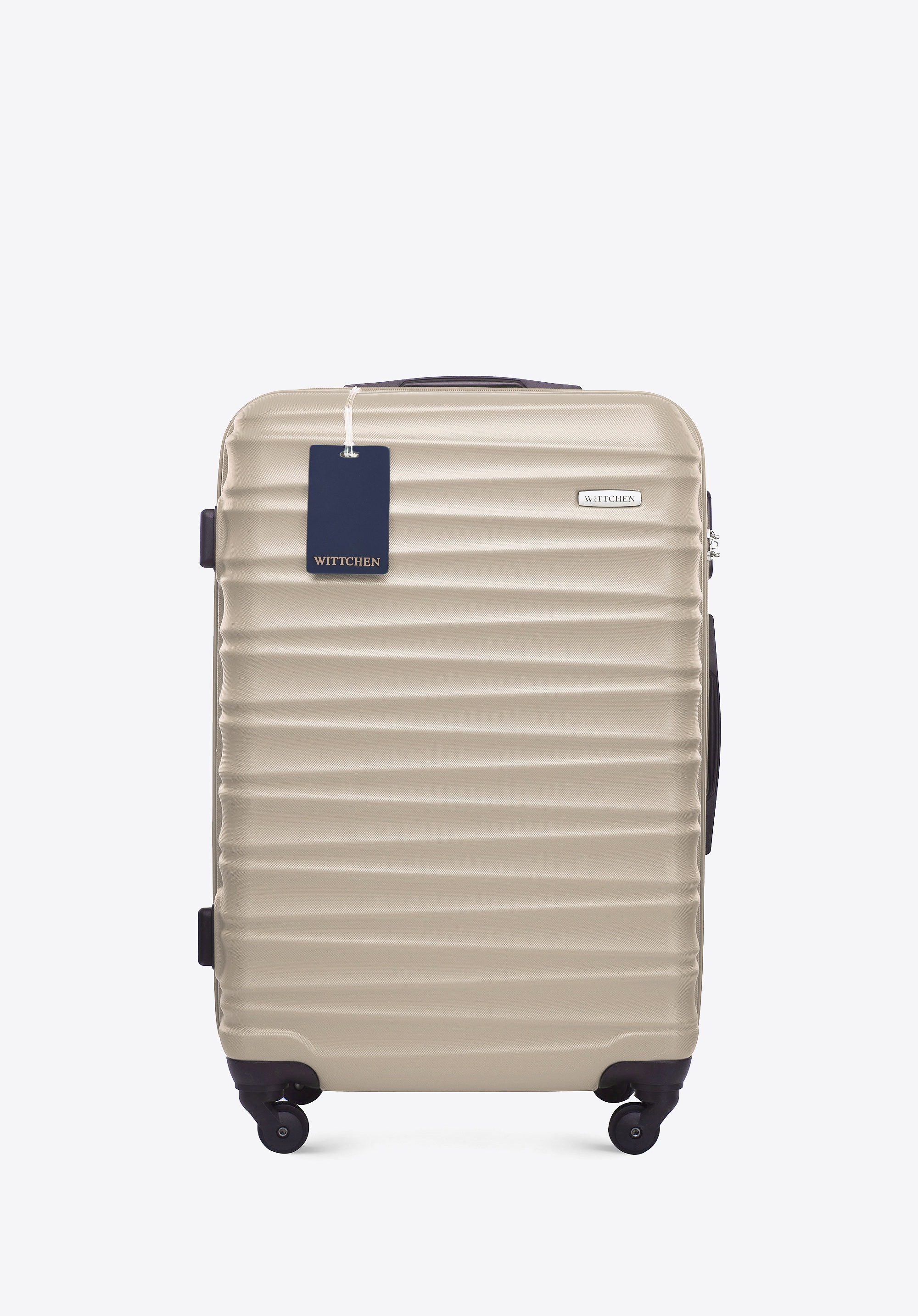 Dodatkowy rabat 25% - Średnia walizka z ABS - u i identyfikator z logo WITTCHEN beżowa