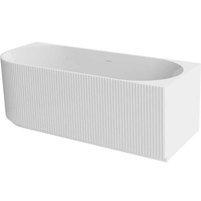 BESCO Wanna narożna DENAYA 170 prawa biała z syfonem klik-klak białym