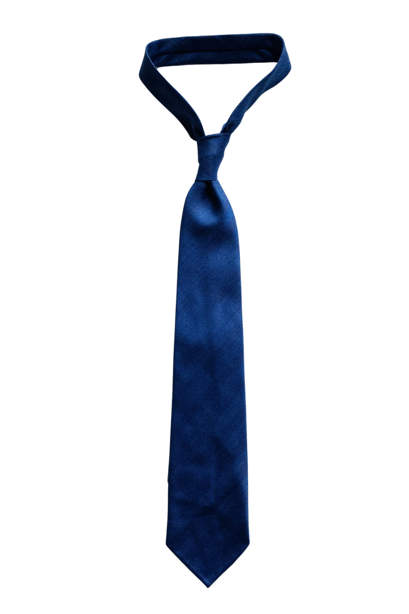 Krawat kaszmirowy Kobalt w delikatną jodełkę