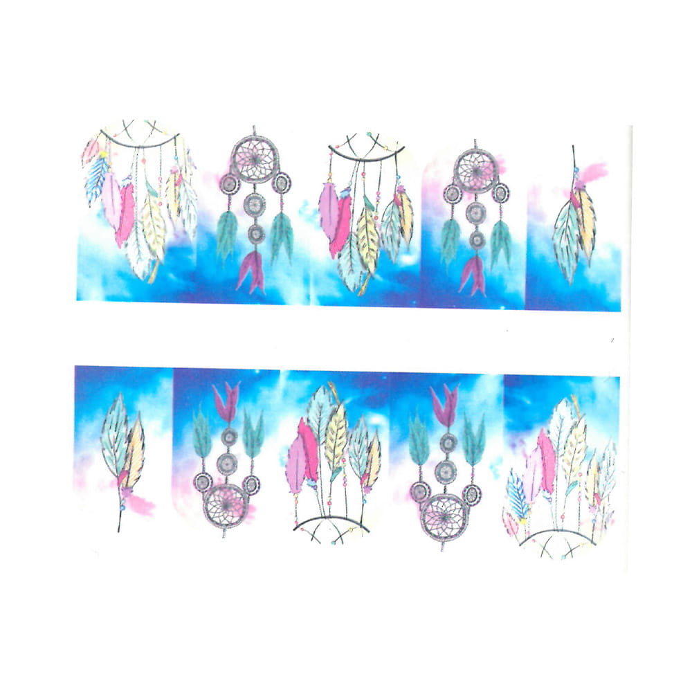 Naklejki wodne do paznokci łapacz snów BN-307