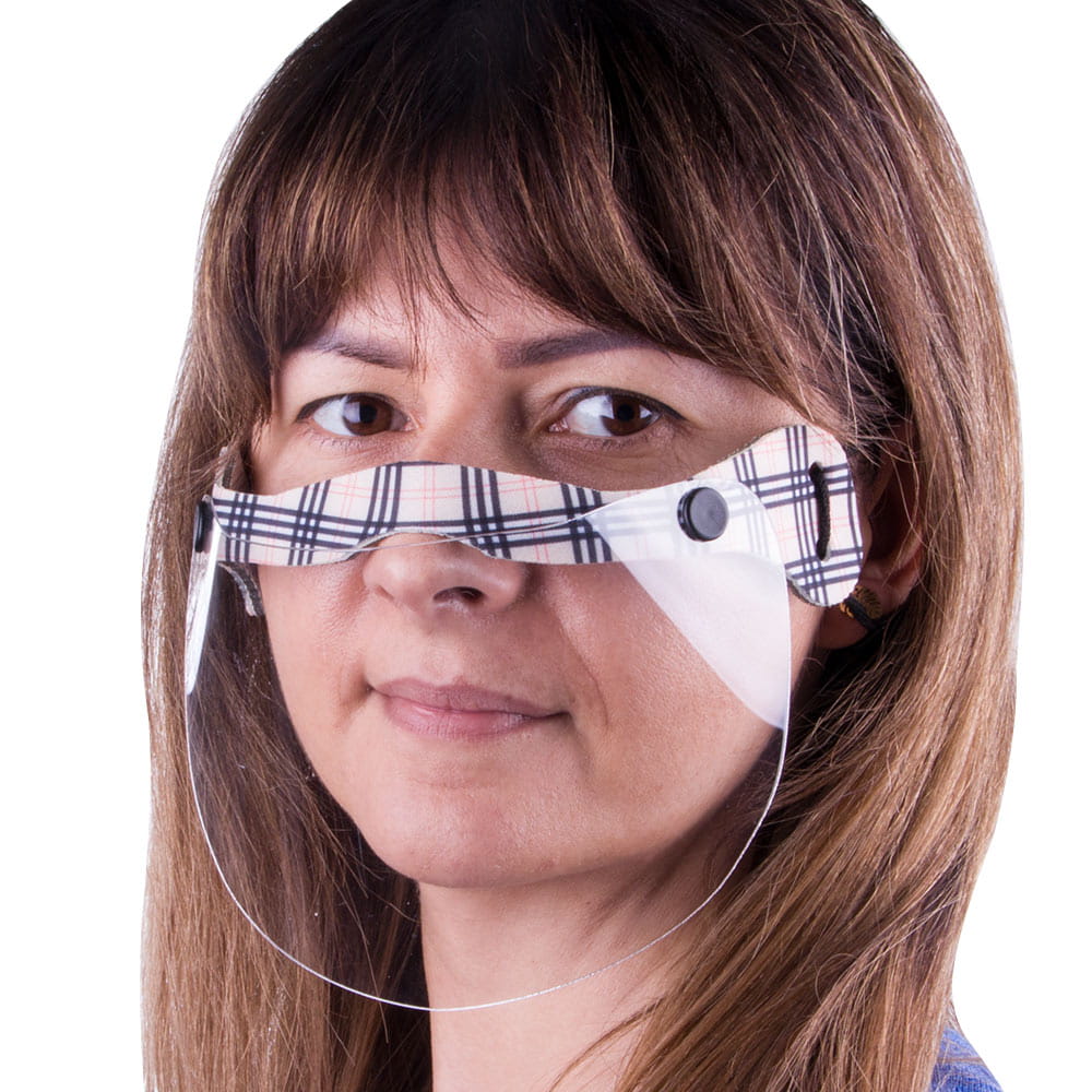 Przyłbica mini maska ochronna na usta i nos wielokrotnego użytku uniwersalna kratka burberry