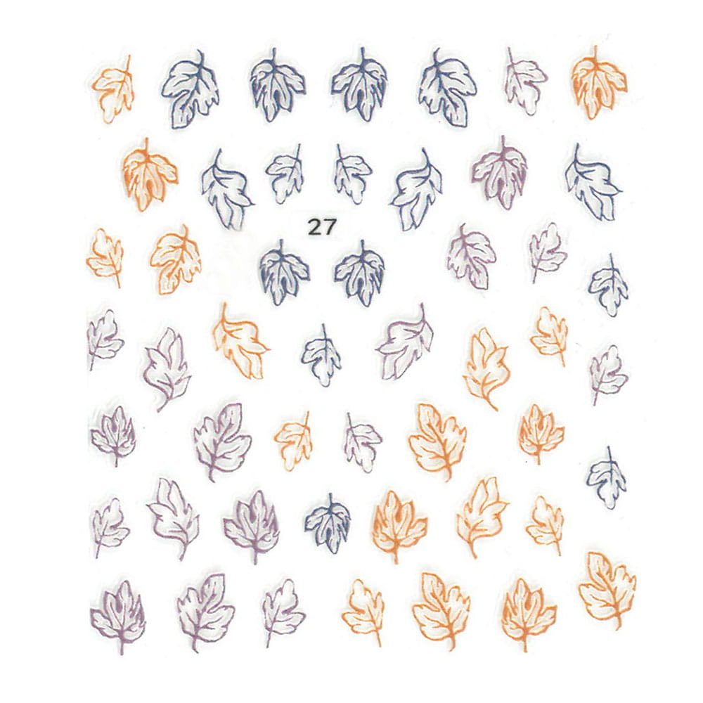 Naklejki do paznokci 5D samoprzylepne liście Nr 27