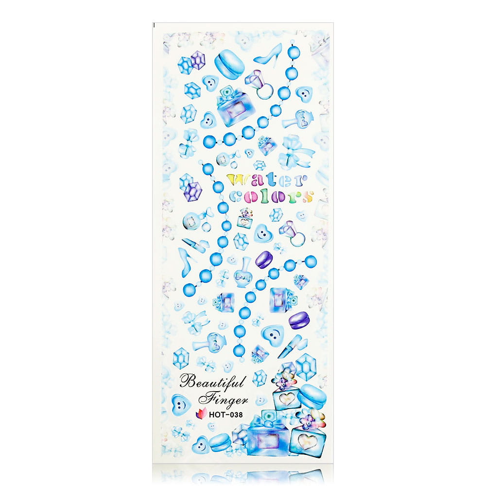 Naklejki wodne do paznokci arkusz 12,5 x 5,5 cm hot Nr 038