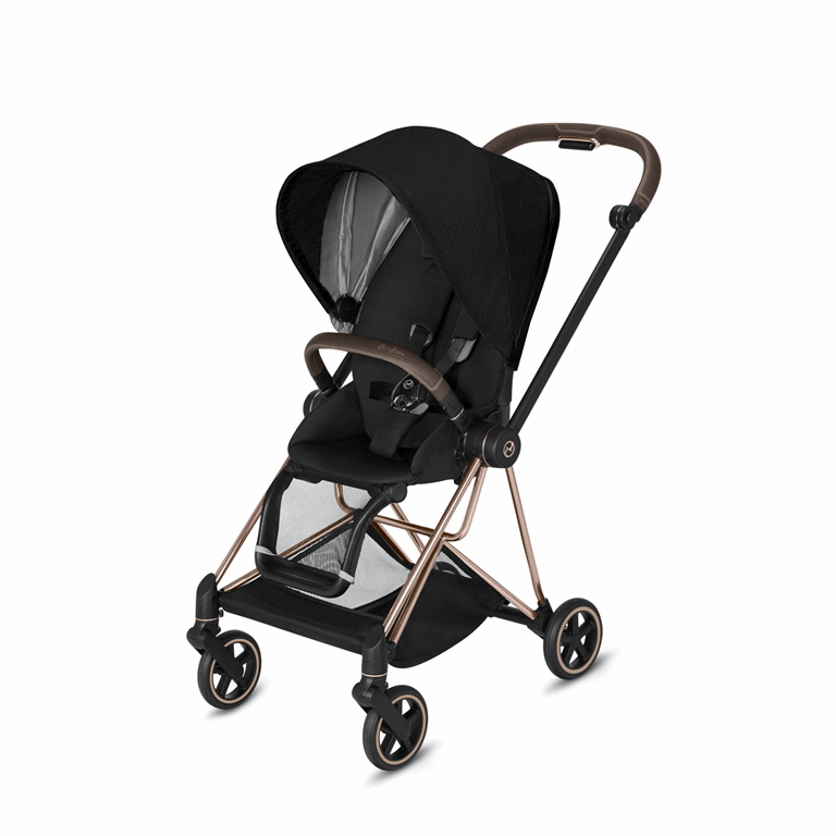 Cybex, Mios 2.0 - wózek spacerowy klasy Premium-Plus Stardust Black-Chrome z brązową rączką