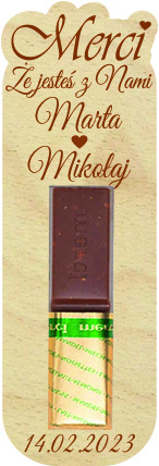 Podziękowanie dla gości MERCI czekoladki prezent z życzeniami na Komunię Roczek Urodziny Ślub Chrzest Święty IMIĘ grawer napis data