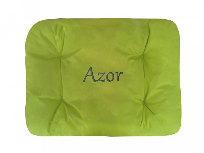 Legowisko Z IMIENIEM TWOJEGO PSA 80x60 cm - limonka