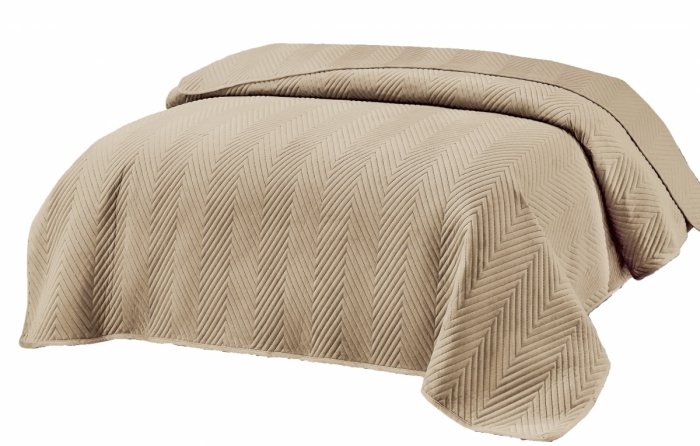 Miękka narzuta pikowana 100% mikrofibra 200x220 wz. NNW-2725 latte