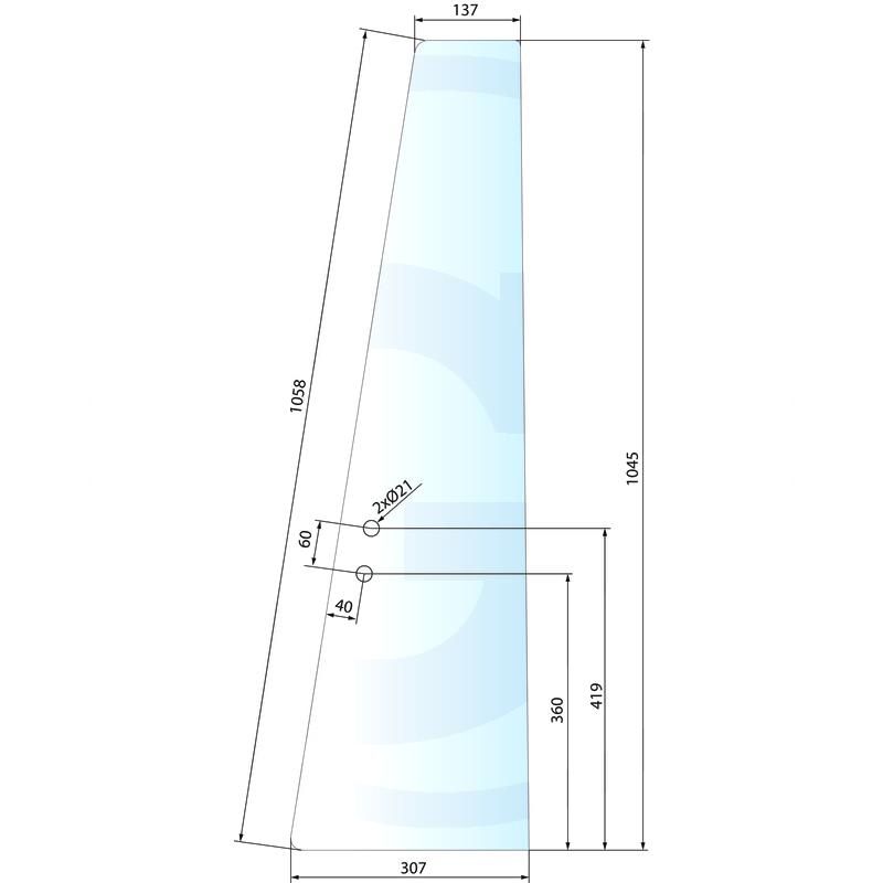 Szyba drzwi przednia Massey Ferguson 3000 3389399M2
