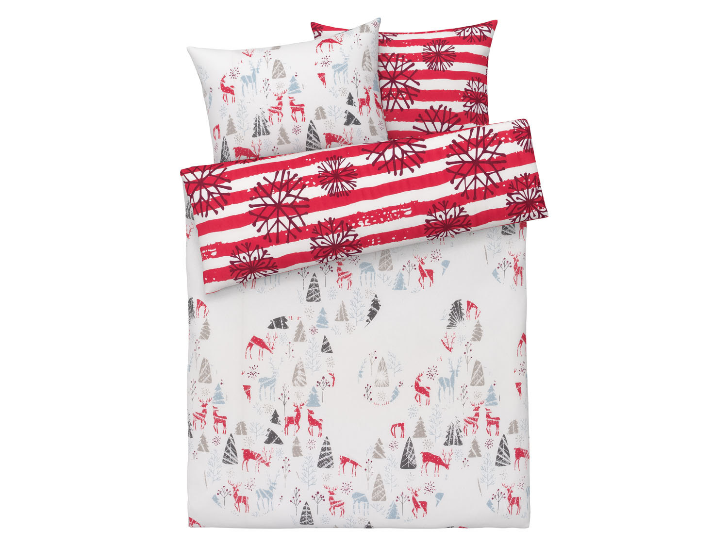 Livarno home Pościel z delikatnej flaneli, 220 x 200 cm Czerwony/biały