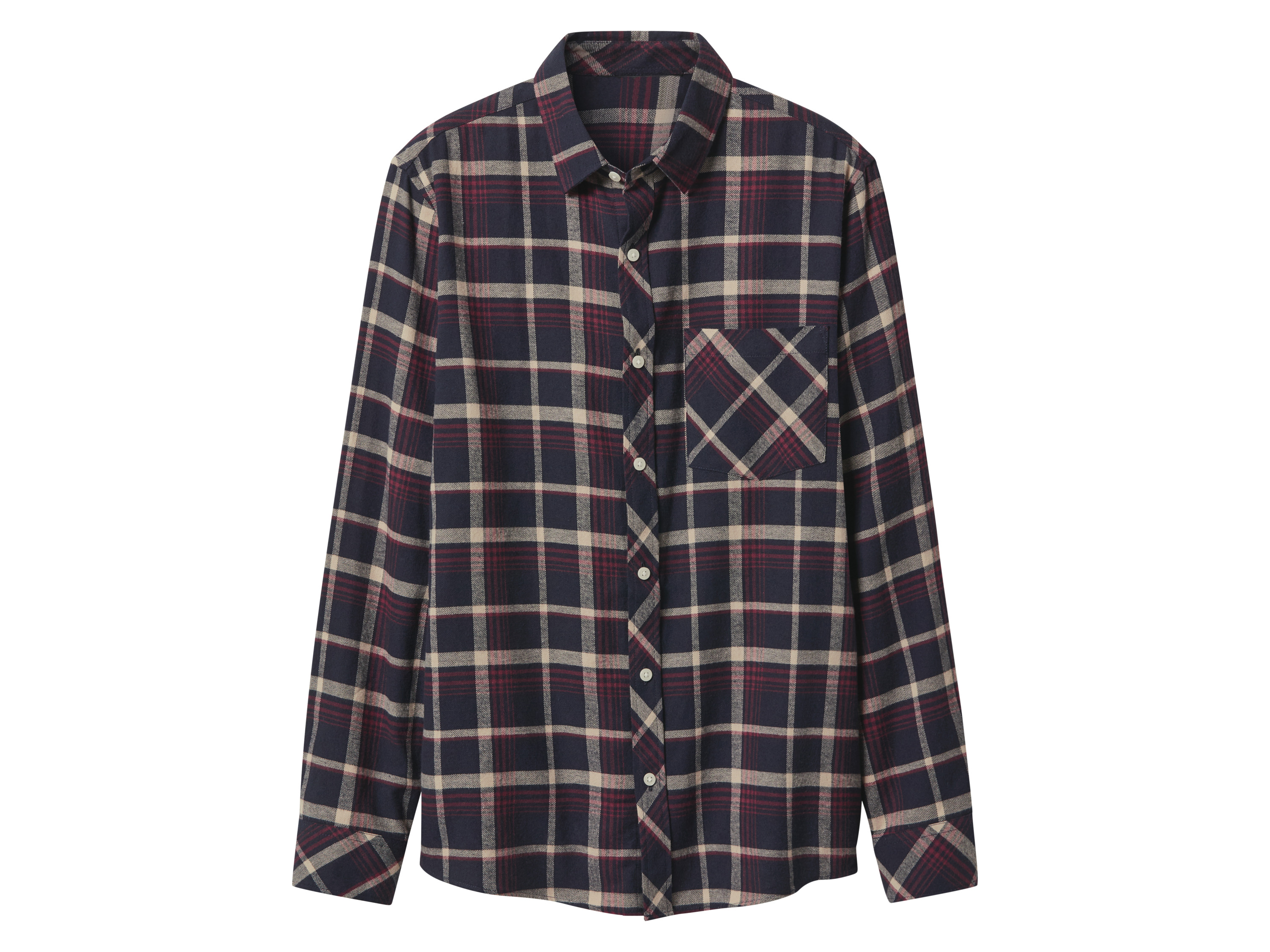 esmara Men Koszula flanelowa męska z bawełny czerwona / niebieska szachownica, L 41/42