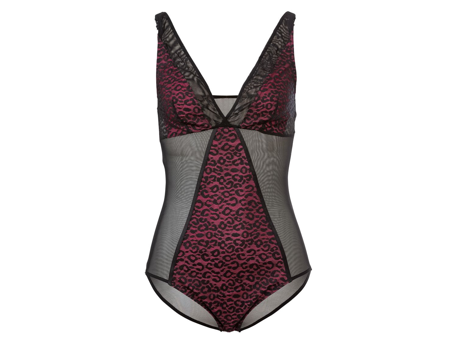 Esmara Lingerie Body z koronką, 1 sztuka Nadruk na całej powierzchni/czarny, XS 32-34