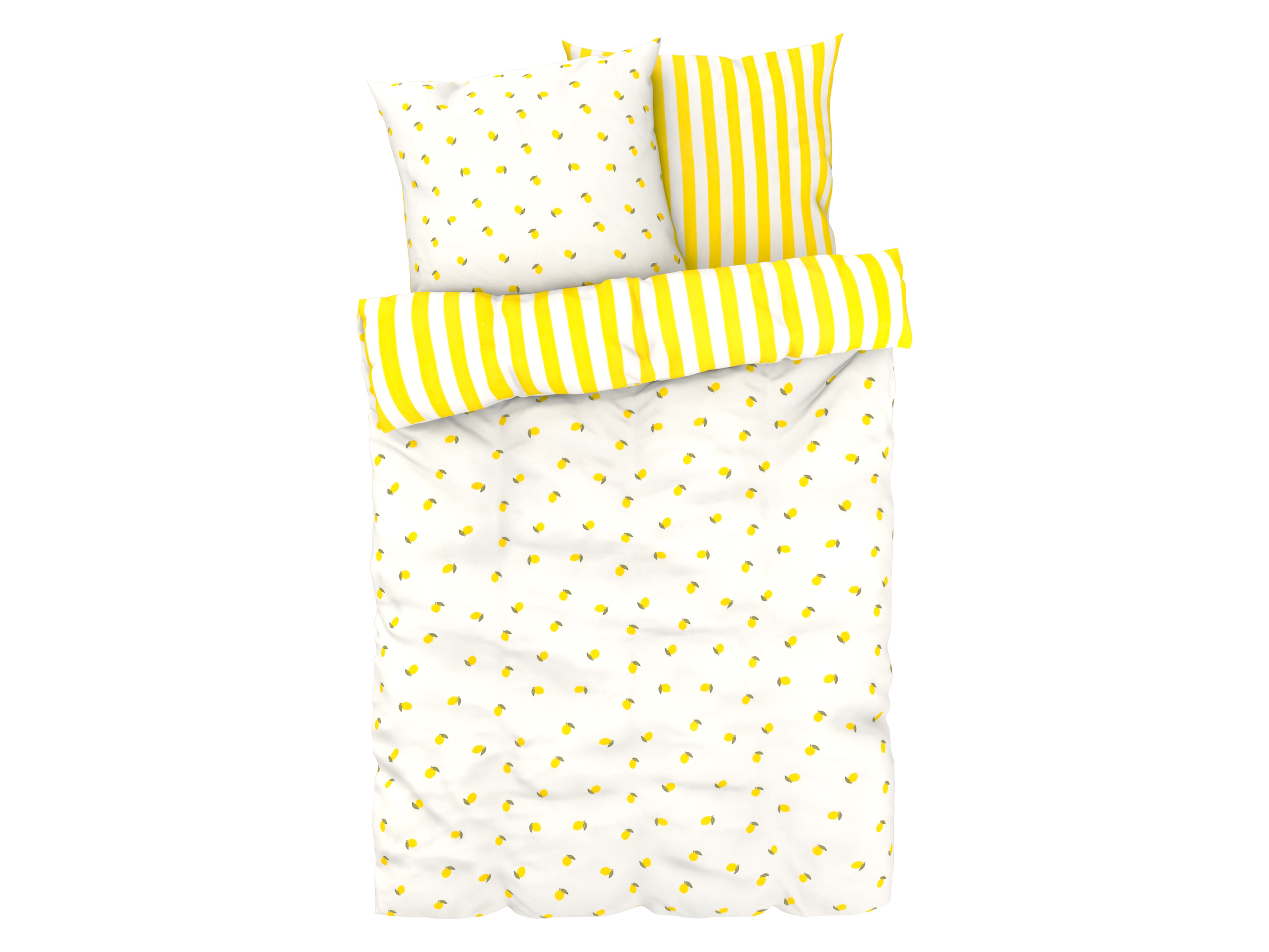 Livarno home Pościel dwustronna z mikrowłókna satynowego, 220 x 200 cm Cytryny