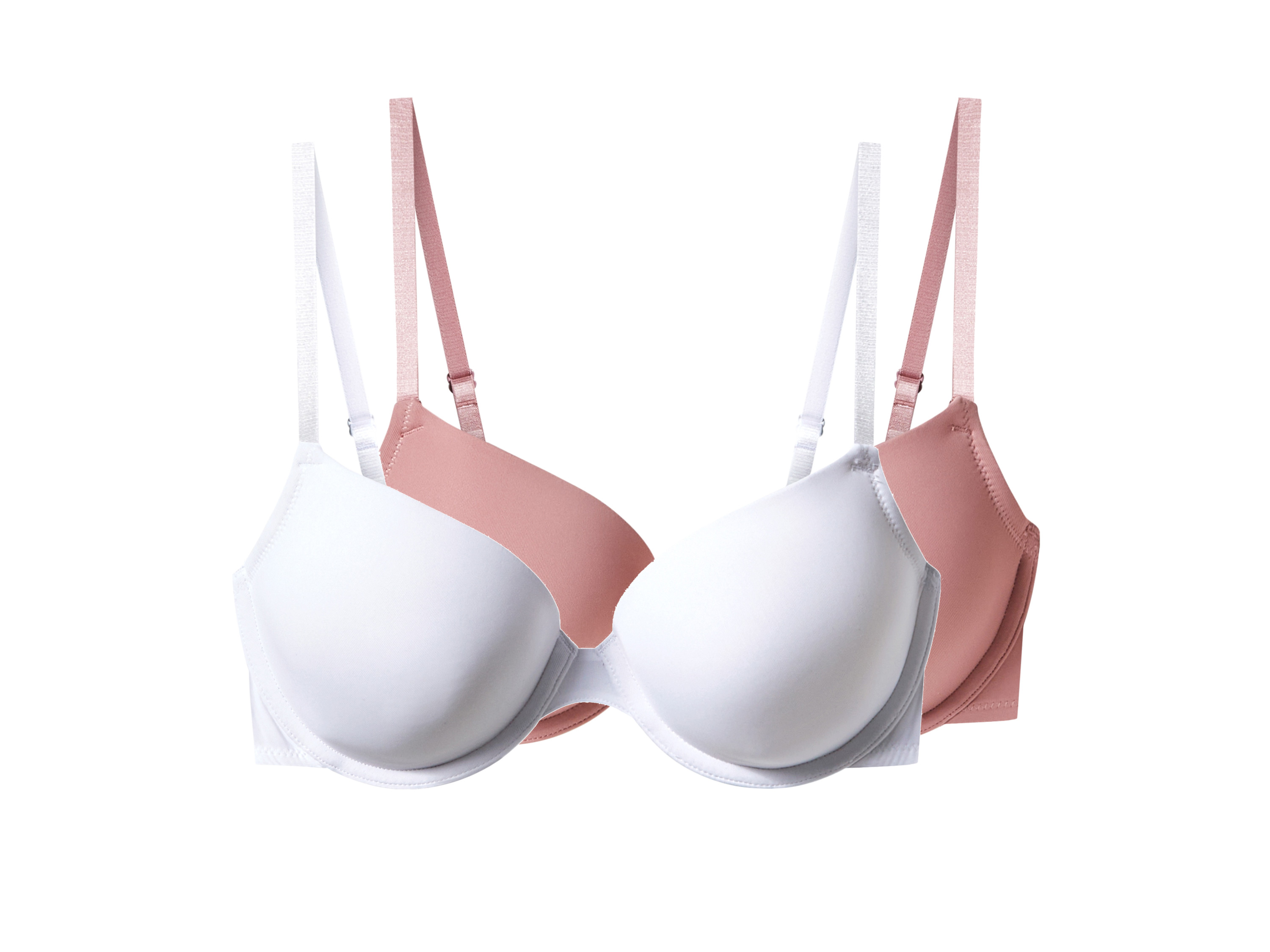 esmara Biustonosze damskie z fiszbinami, 2 sztuki Różowy/ biały, 85b