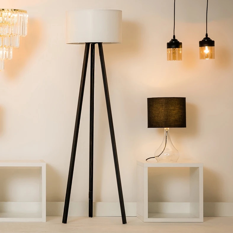 Darmowa Dostawa - Lampa stojąca 1x20 W biała-czarna Zuma Line Piko ASZ1759