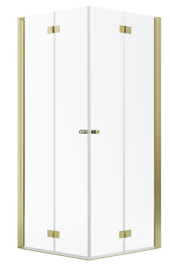 Darmowa Dostawa - Kabina prysznicowa część lewa 100x100 cm kwadratowa złoty połysk/szkło przezroczyste Radaway Nes Gold KDD-B 100241000901L