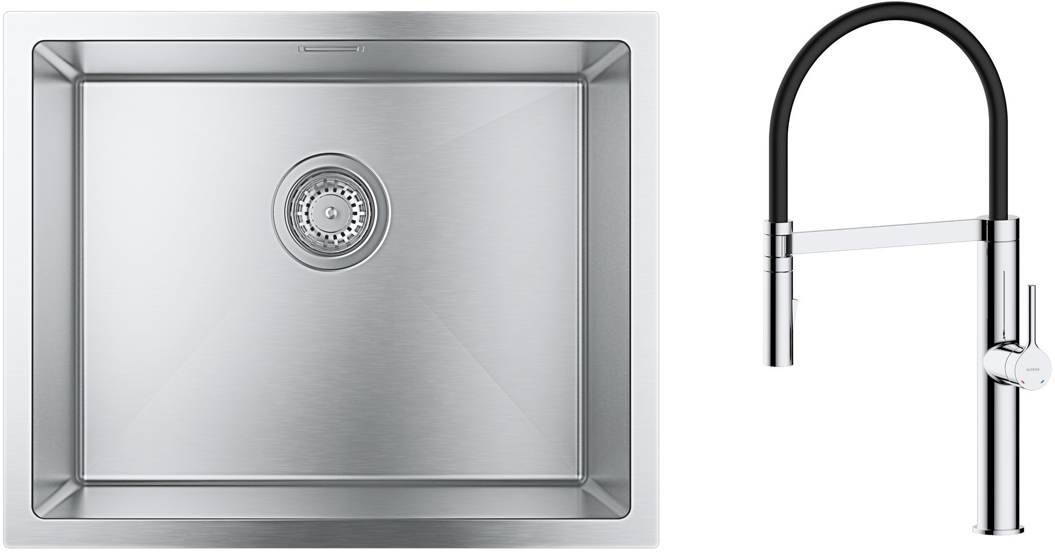 Darmowa Dostawa - Zlewozmywak z baterią stal / chrom Grohe K700 abset4724