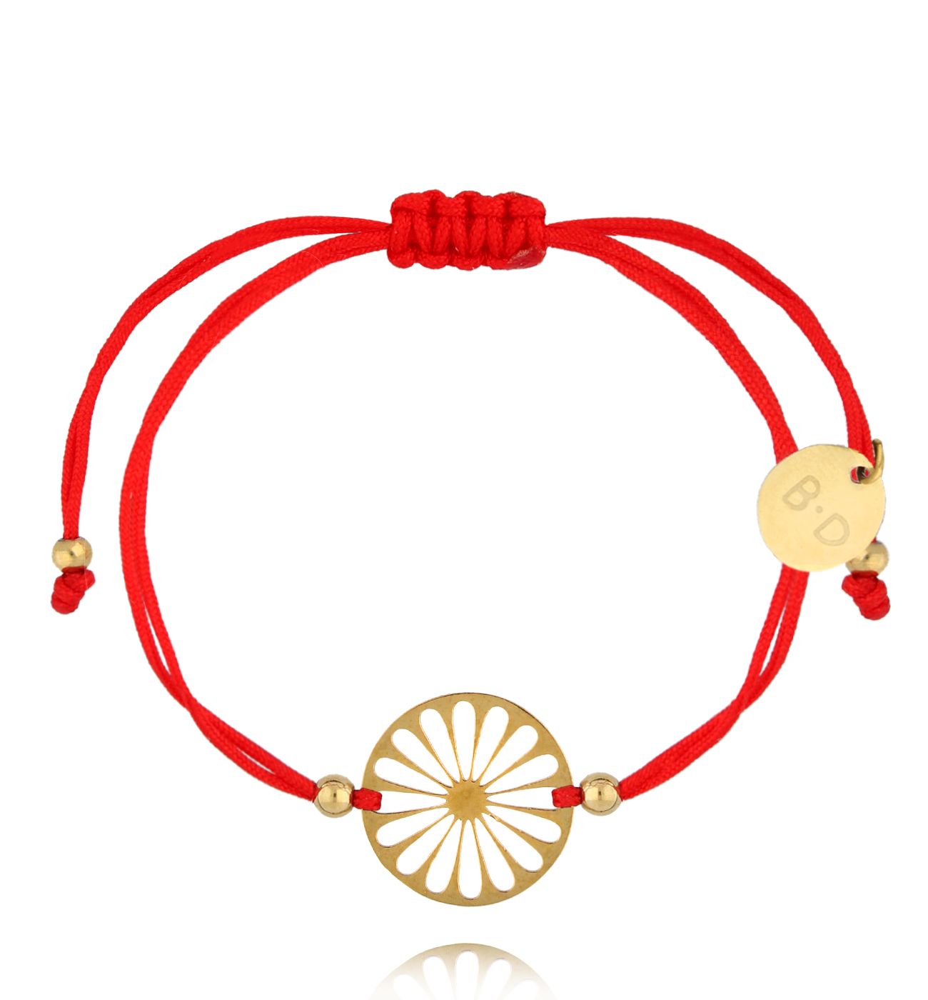 Bransoletka czerwona ze złotą rozetką Flower BGL0880