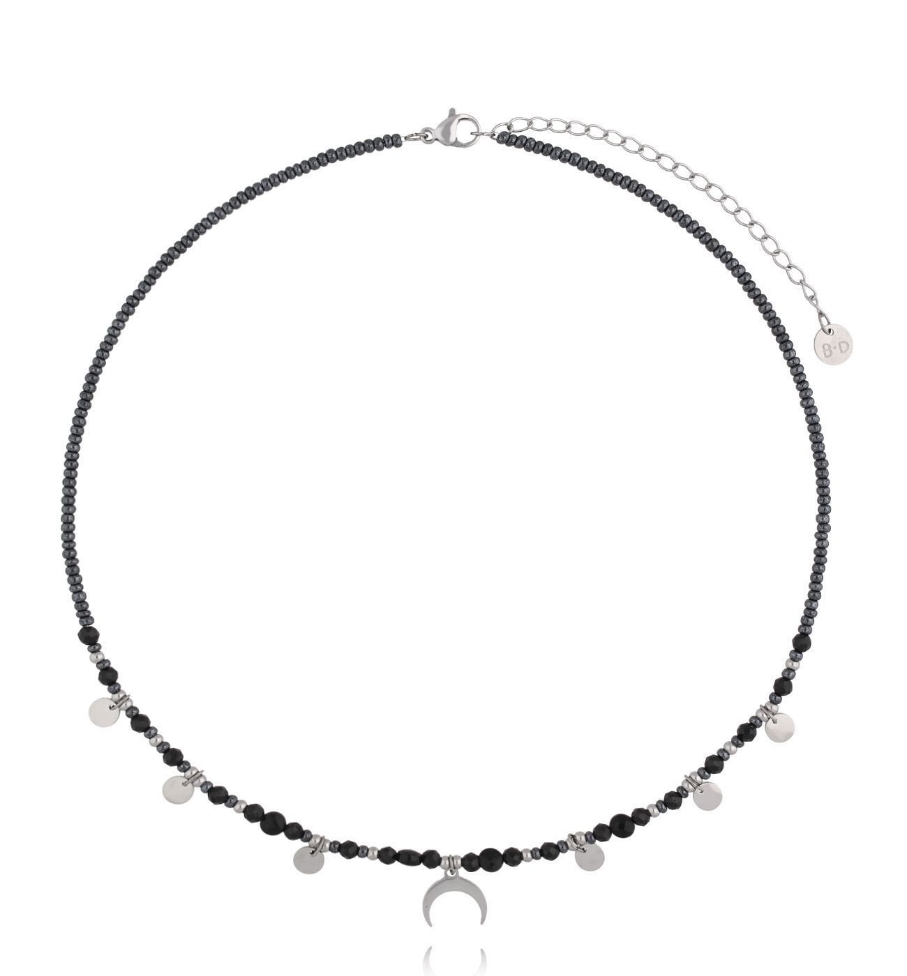 Naszyjnik z turmalinami z księżycem NTW1507