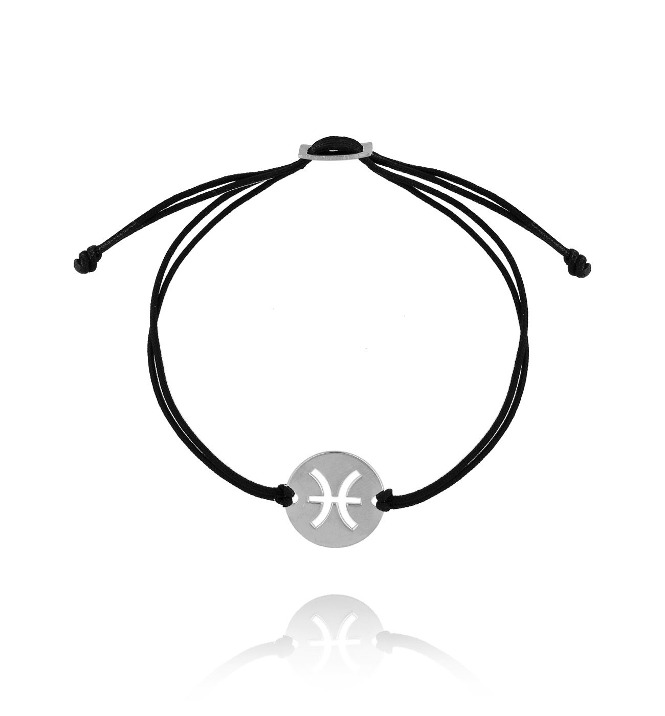 Bransoletka srebrna znak zodiaku RYBY - By Dziubeka