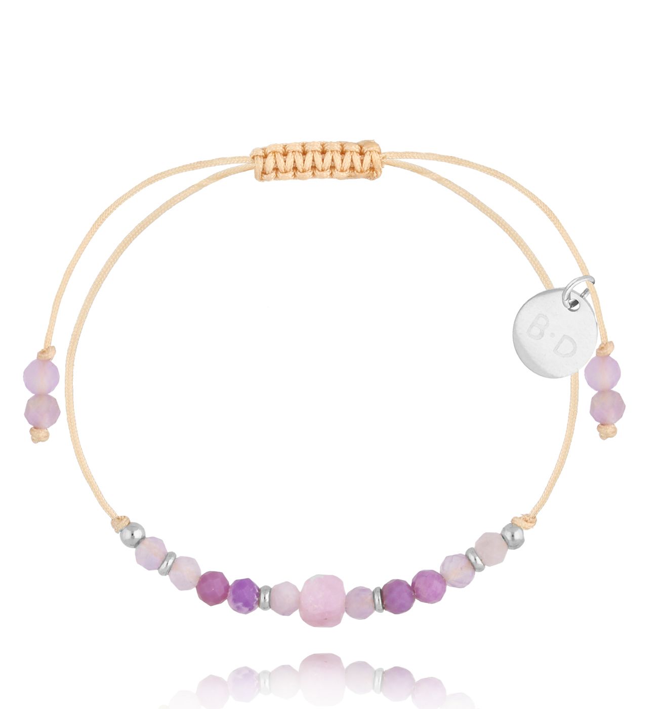 Bransoletka fioletowa z kamieniami naturalnymi Galena BMT0010 - By Dziubeka