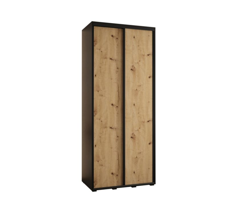 Szafa przesuwna Abiks DAVOS 1 wysoka szer.110cm czarny/artisan/czarny 1szt.