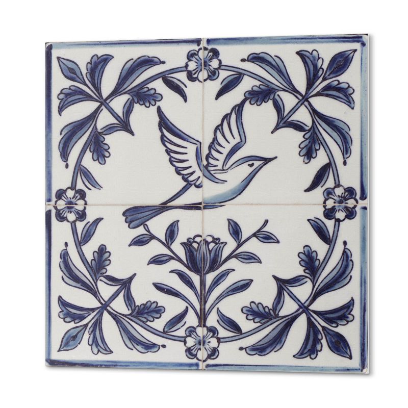 Komplet Kafelków Samoprzylepnych ArtPrintCave 50x50 cm Motyw ptaka wśród roślin 4 szt.