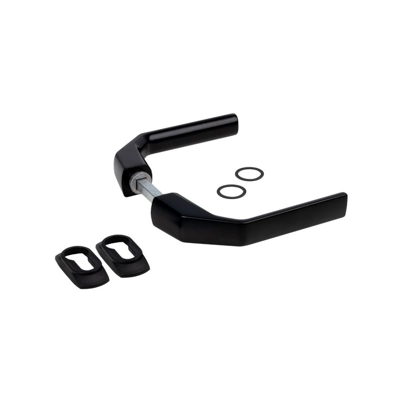 Klamka do drzwi PSG czarna A120 x B80 Aluminiowa Prosta Malowana 8x8 mm 1 szt.