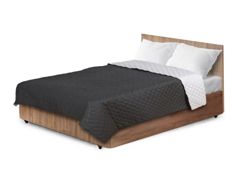 Narzuta na łóżko Aio Factory pikowana ultradźwiękowo szaro-czarna 220x240 cm 1szt