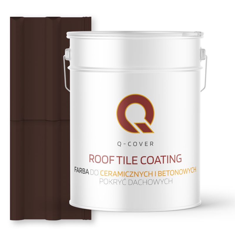 Farba do Dachów Ceramicznych i Betonowych Pokryć Dachowych Q-Cover Czekoladowy brąz RAL8017 Mat 10L