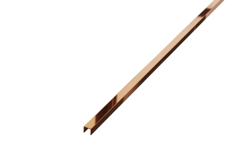 Profil metalowy rektyfikowany U Lambro miedziany połysk 1cm x 270cm 1 szt.