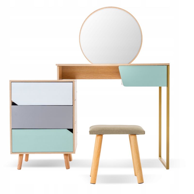 Toaletka kosmetyczna Corciano Dream z lustrem i taboretem 1kpl.