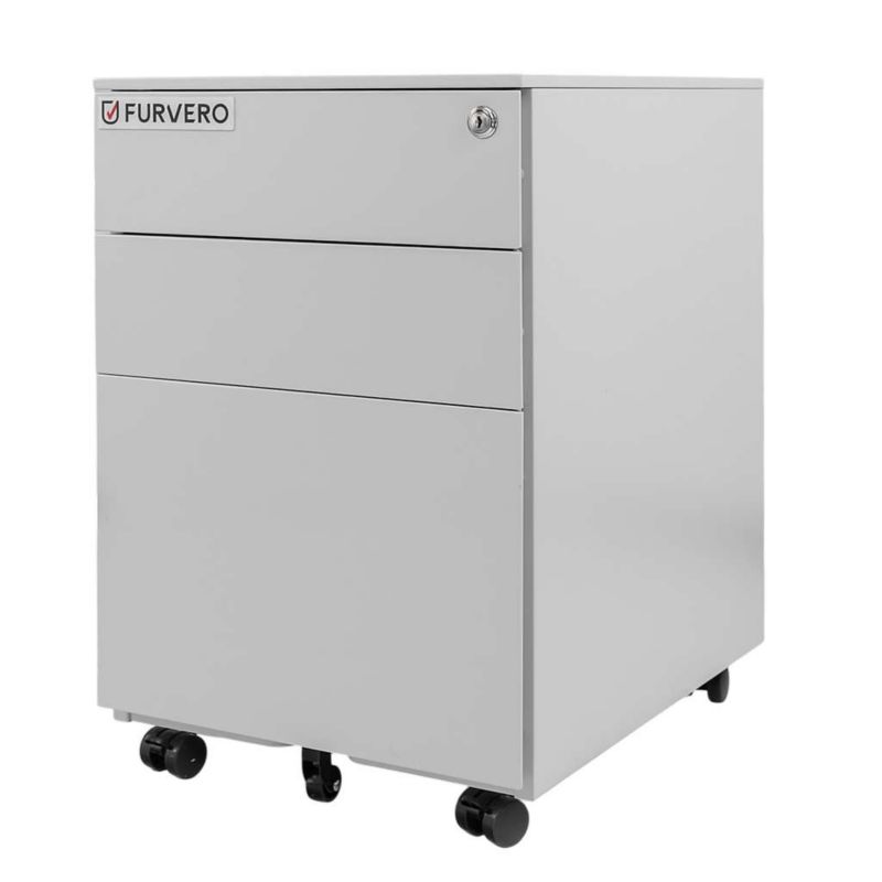 Szafka Furvero kontenerek mobilny pod biurko z 3 szufladami szara 39x50x60 cm 1szt.