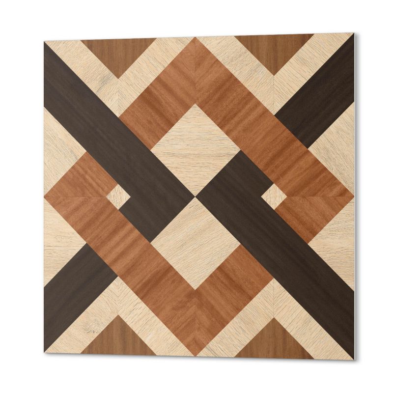 Ścienne Kafelki PCV ArtPrintCave 50x50 cm Wzór geometryczny z drewna 4 szt.