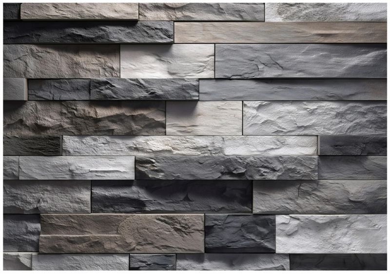 Fototapeta WALLARENA Do Sypialni Salonu Na Flizelinie Cegła Skały Kamień Szary 400x280 cm 16203VX8 1 szt.