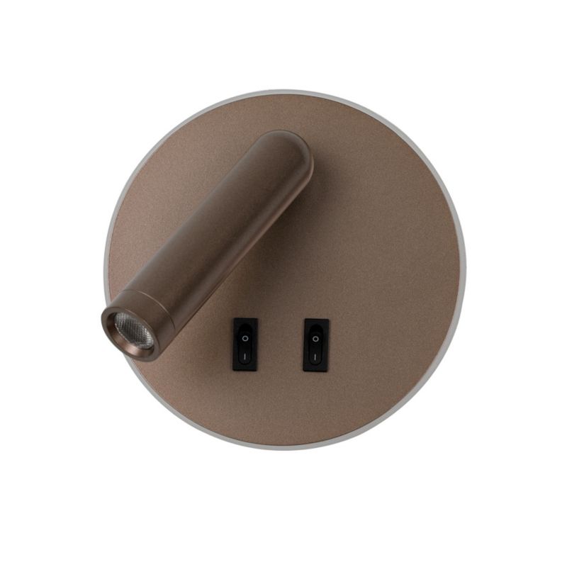 Kinkiet Italux FURLA z włącznikiem kawowy LED 2x8W 516lm Ciepła biel IP20 -1 szt.